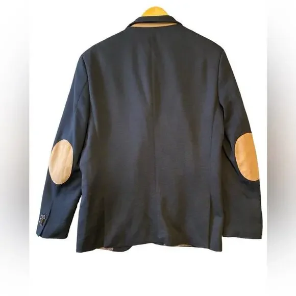 Men’s.  Sport Smart Sfera Bleu Blazer With elbow Patches Slim Fit Size 42 - Picture 2 of 12